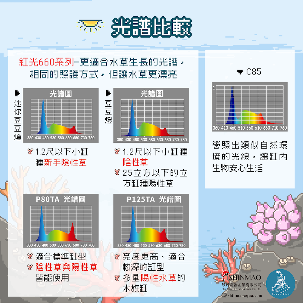 豆豆迷你夾燈/豆豆夾燈 黑白雙色 1.5尺以下魚缸適用